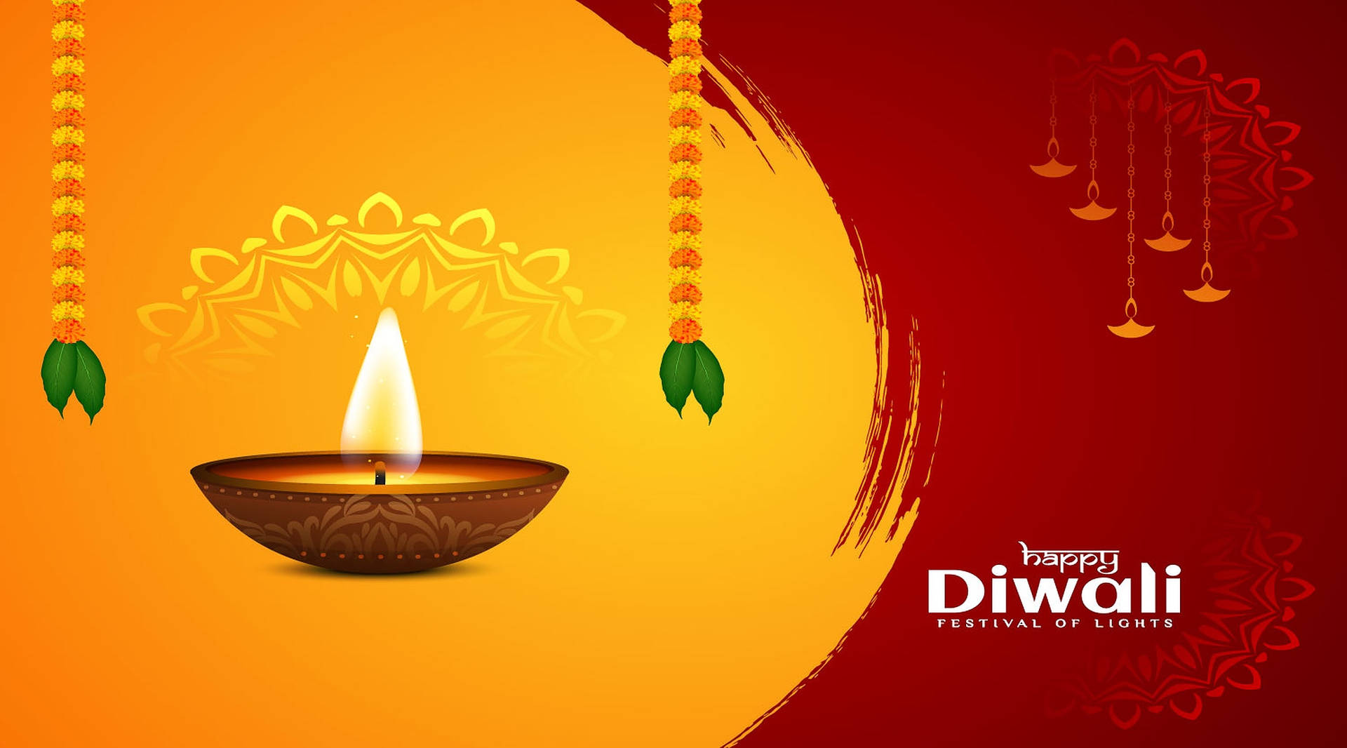 Happy Diwali Yellow Artwork Background