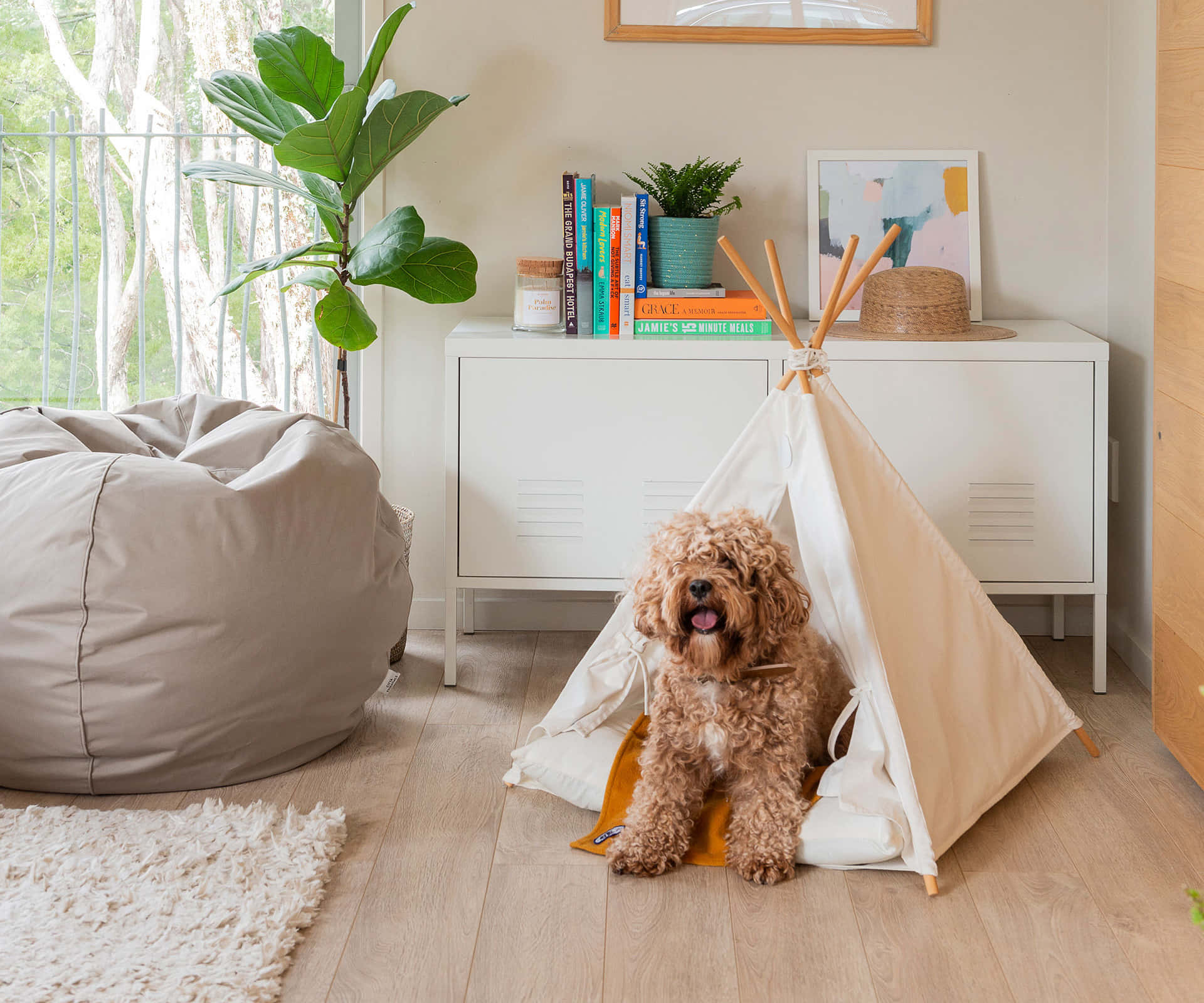 Happy Dogin Teepee Tent Wallpaper