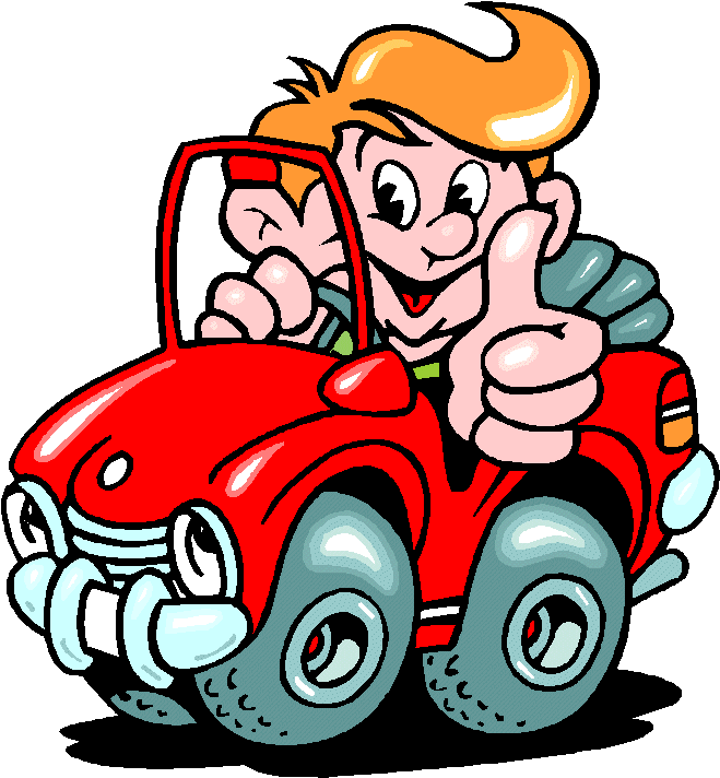 Happy Driver Cartoon Thumbs Up PNG