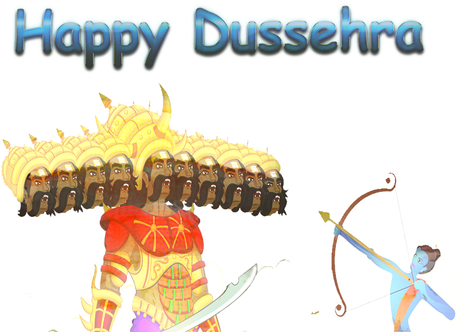 Happy Dussehra Celebration Illustration PNG