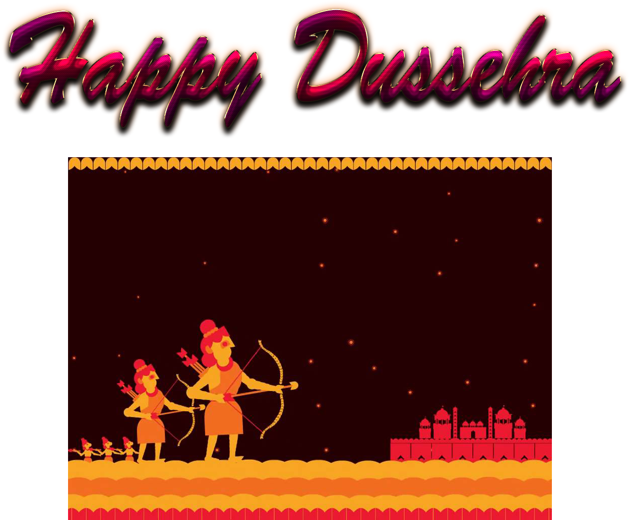 Happy Dussehra Celebration Illustration PNG