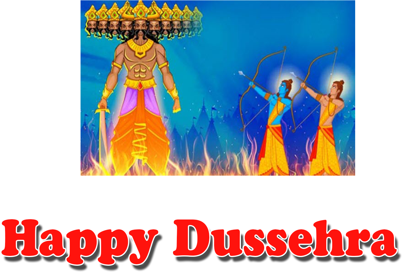 Happy Dussehra Celebration Illustration PNG