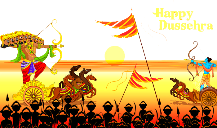 Happy Dussehra Celebration Illustration PNG