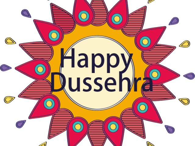 Happy Dussehra Greeting Design PNG