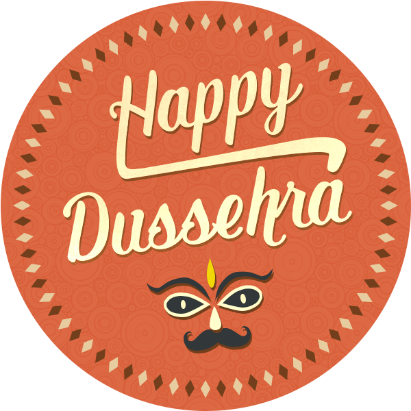 Happy Dussehra Greeting Design PNG