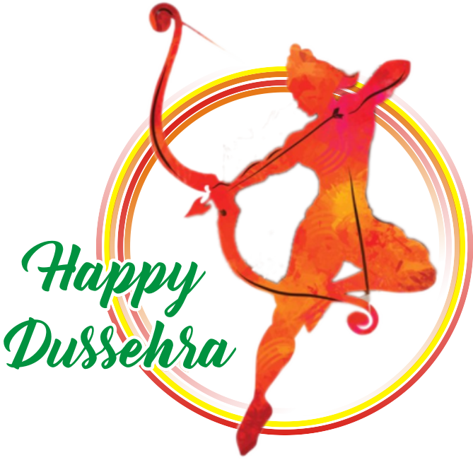 Happy Dussehra Lord Rama Archer Graphic PNG