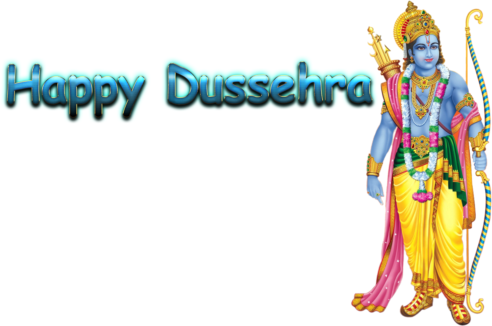 Happy Dussehra Lord Rama Greeting PNG