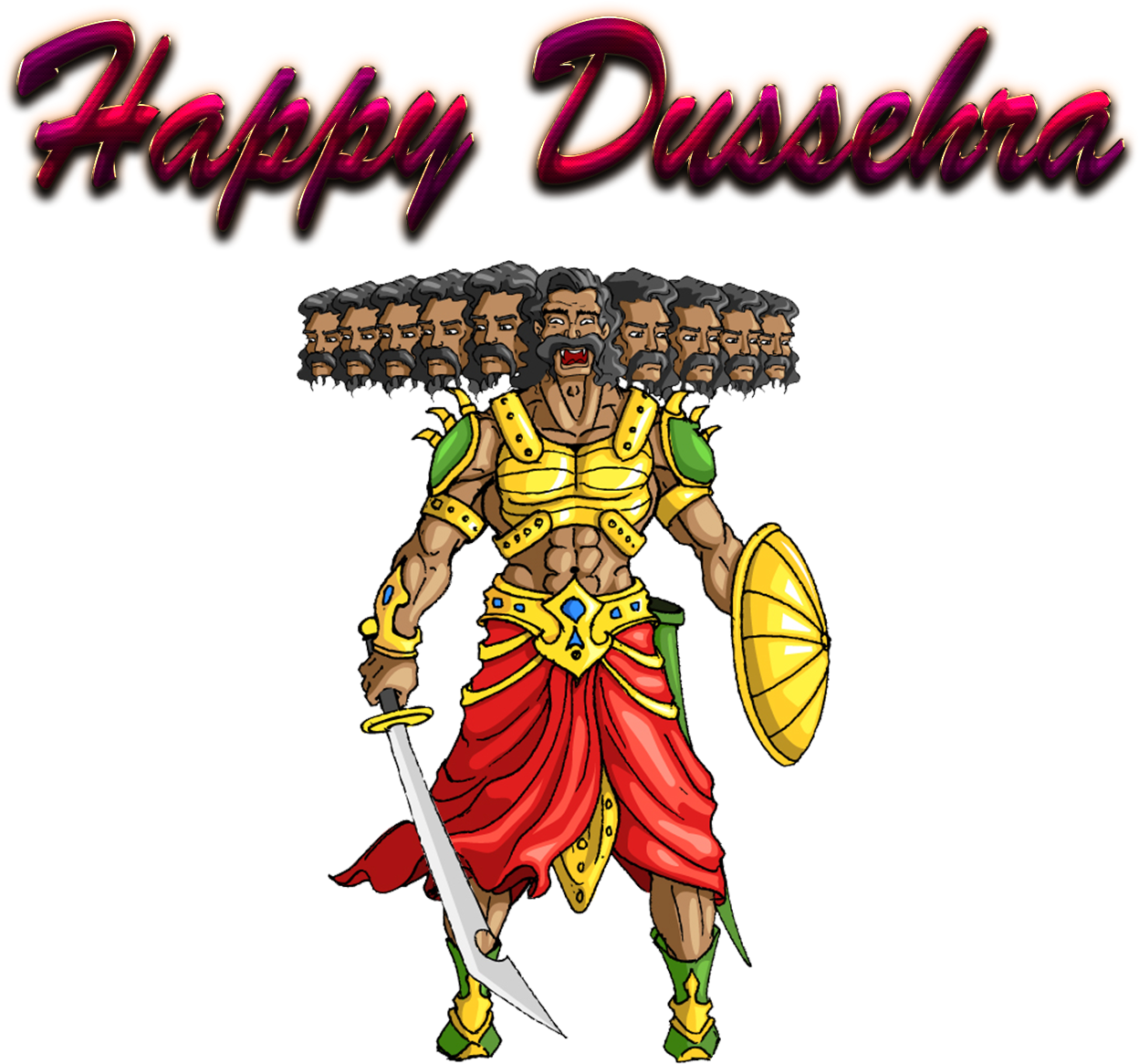 Download Happy Dussehra Ravana Illustration | Wallpapers.com