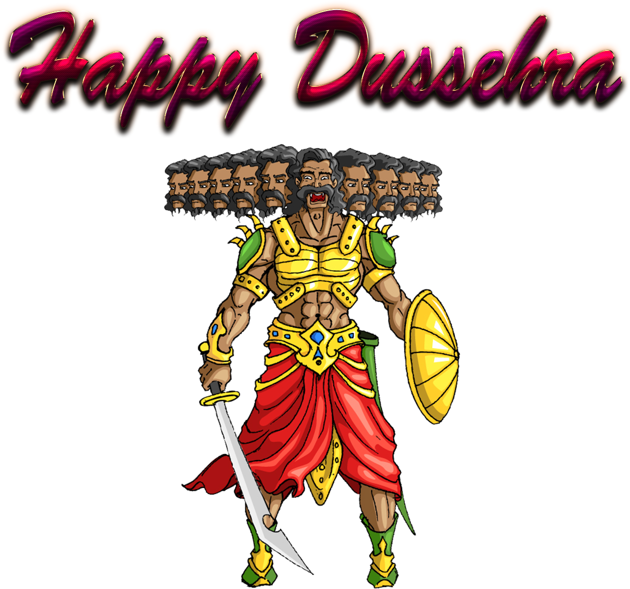 Happy Dussehra Ravana Illustration PNG