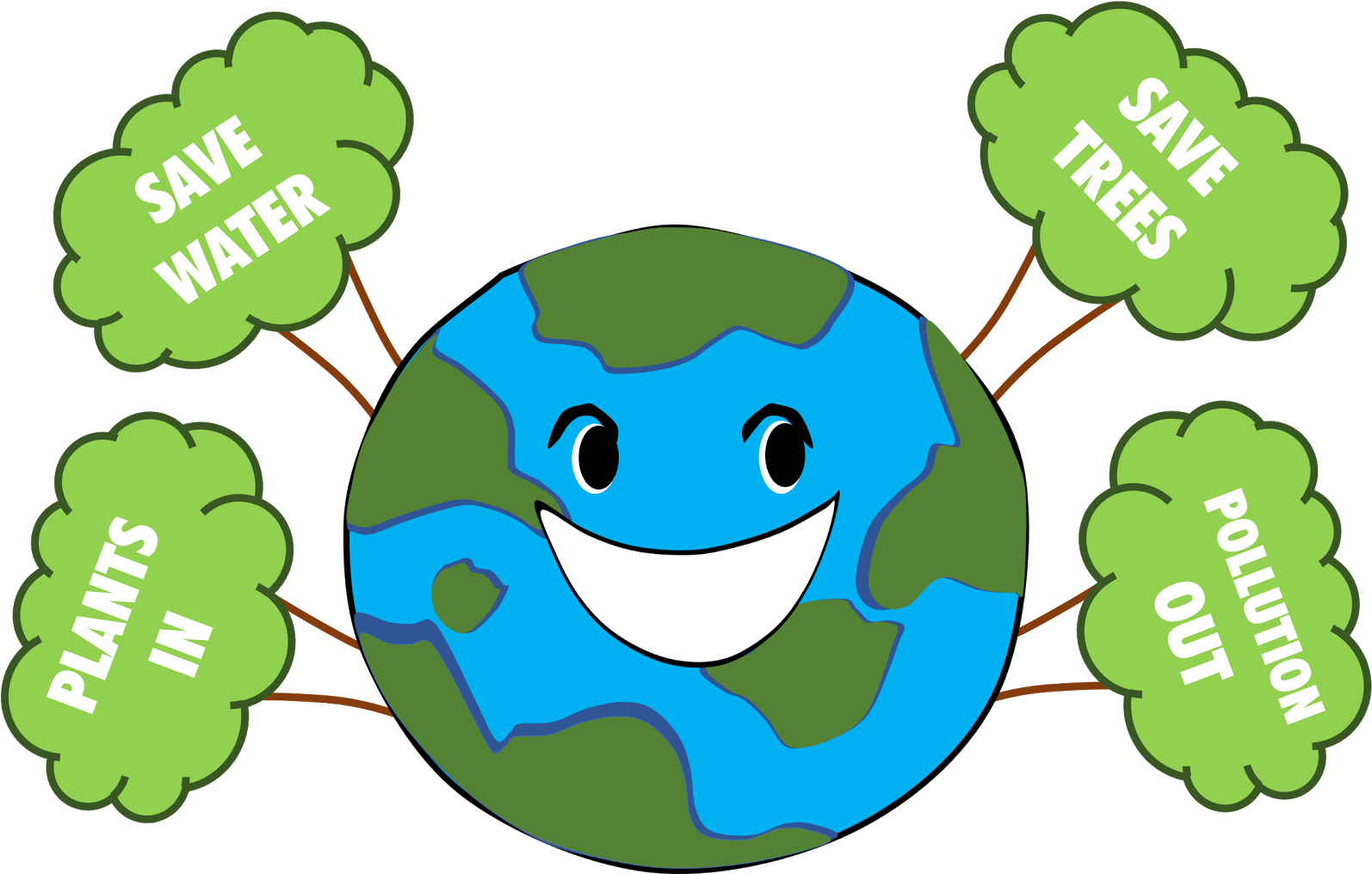 Happy Earth Green Cleaning Concept PNG