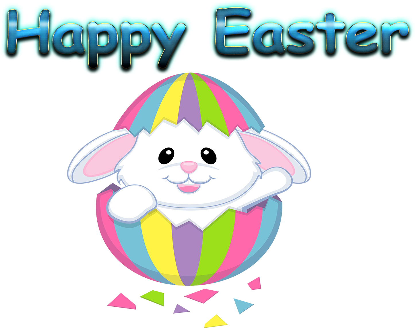 Happy Easter Bunny Egg Celebration PNG