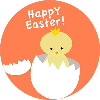 Happy Easter Chick Illustration PNG