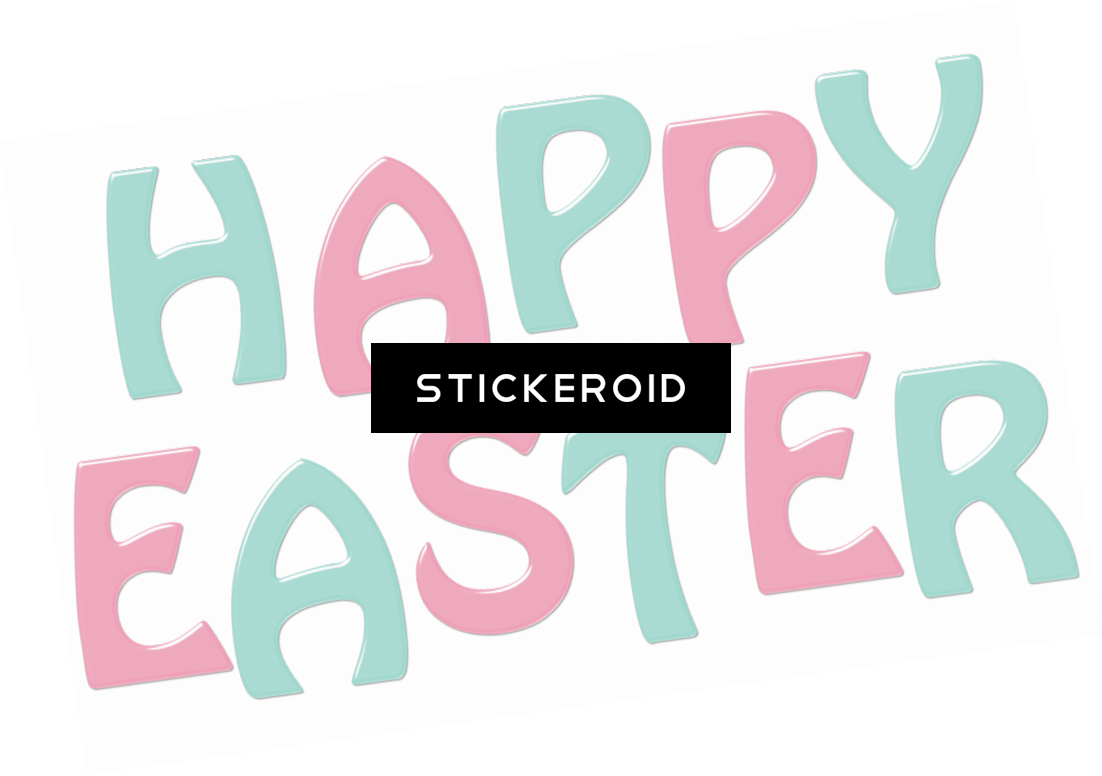 Happy Easter Colorful Lettering PNG