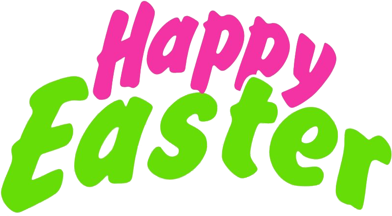 Happy Easter Colorful Text PNG
