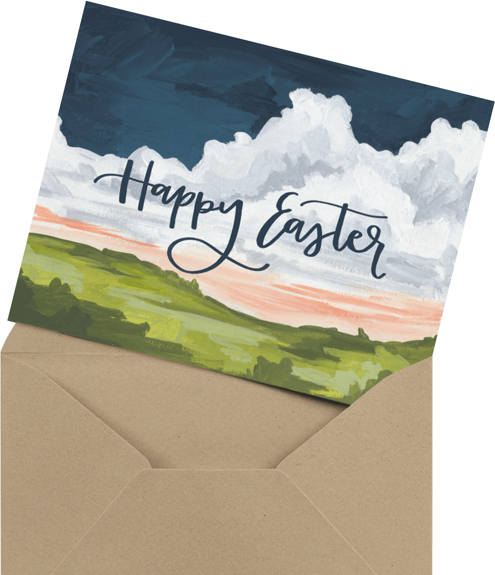 Happy Easter Greeting Card PNG