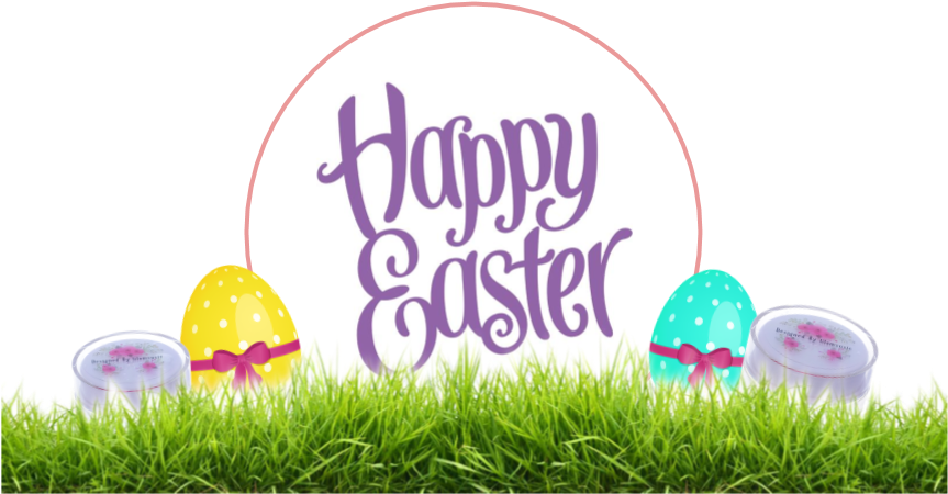 Happy Easter Greetingwith Decorated Eggs PNG