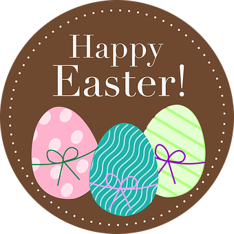 Happy Easter Greetingwith Decorative Eggs PNG