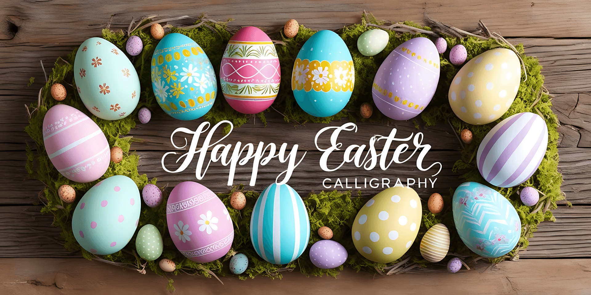 Happy Easter Message With Colorful Eggs Wallpaper