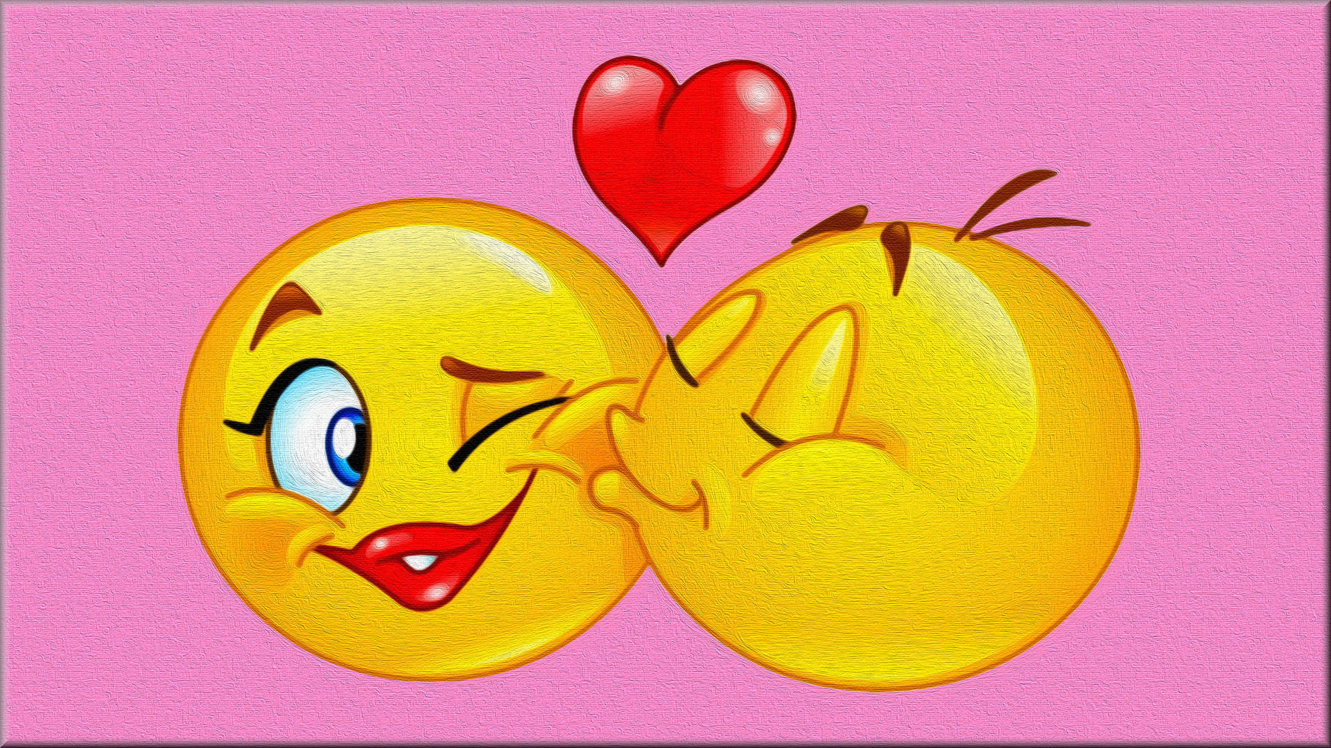 Happy Emoji In Love Wallpaper