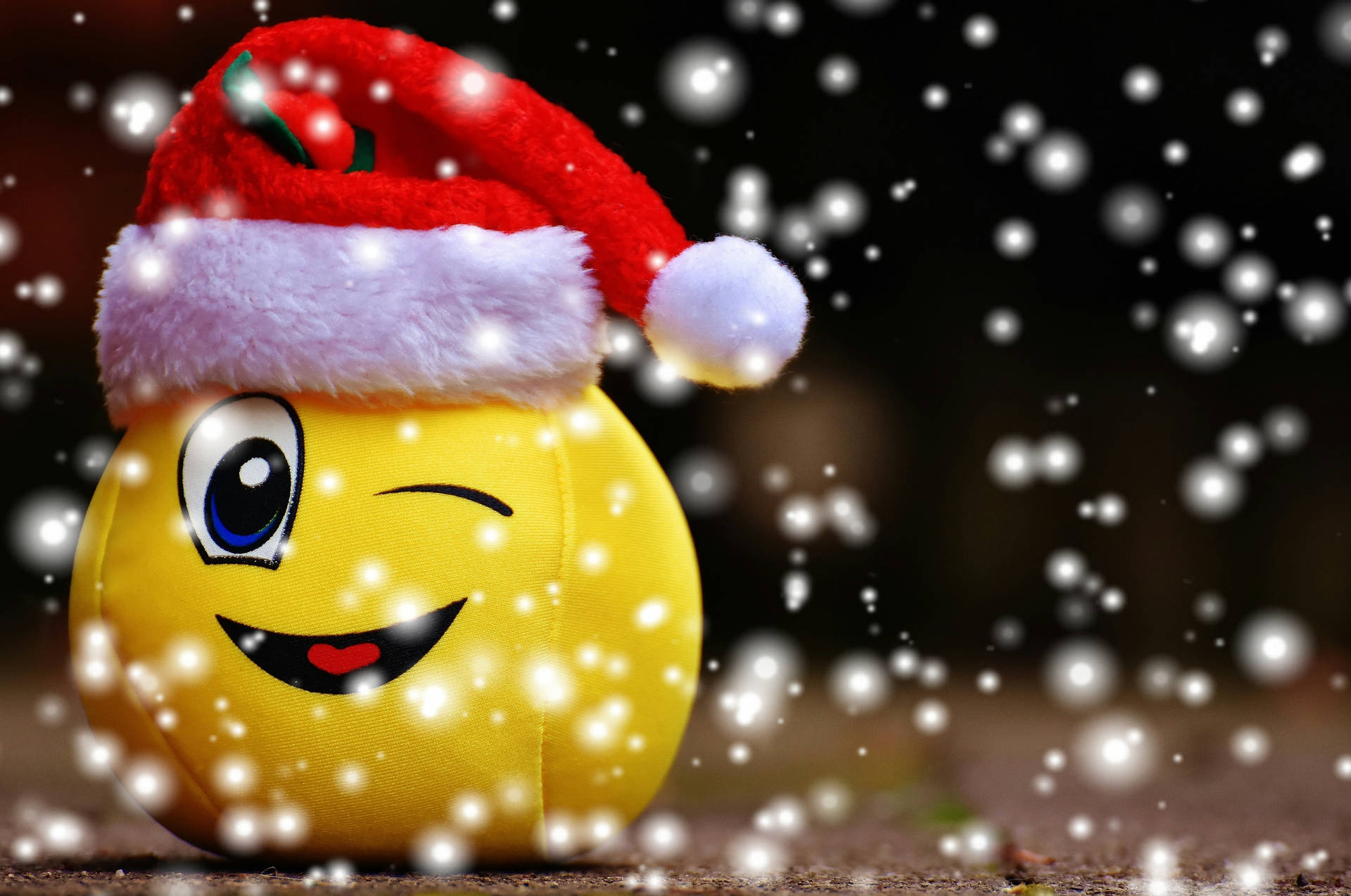 Happy Emoji Santa Hat Wallpaper