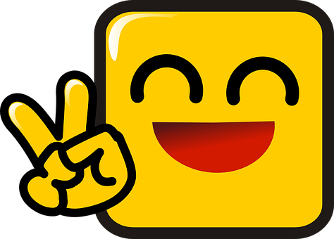 Happy Emoji_ Victory Hand Gesture PNG