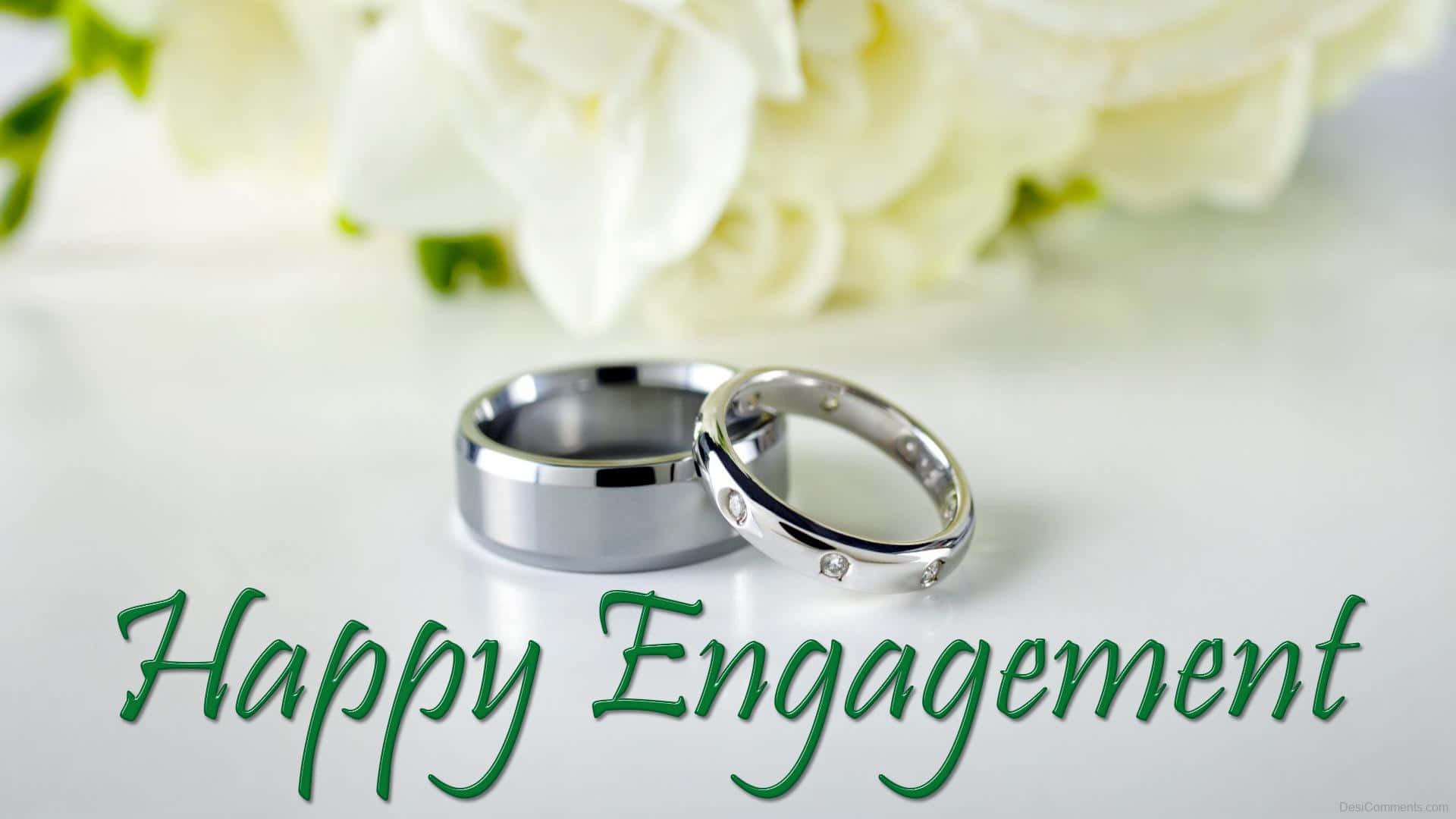 Happy Engagement Greeting Card Couple Wallpaper