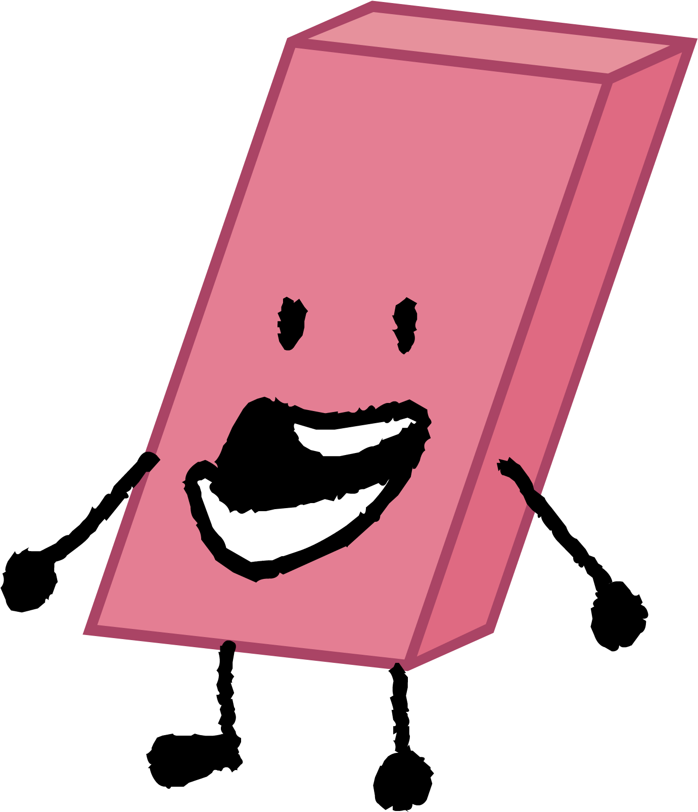 Happy Eraser Cartoon Character PNG