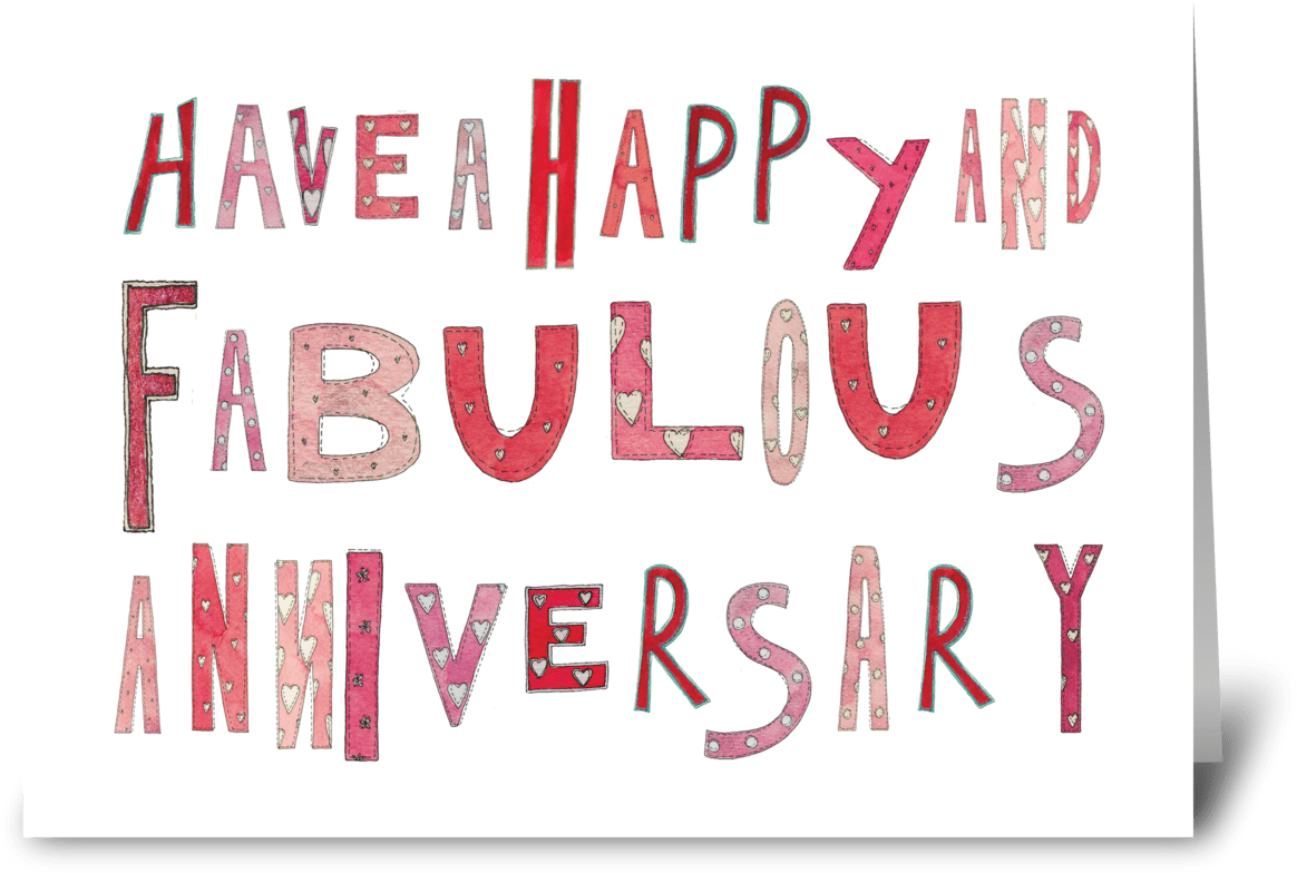 Happy Fabulous Anniversary Card PNG