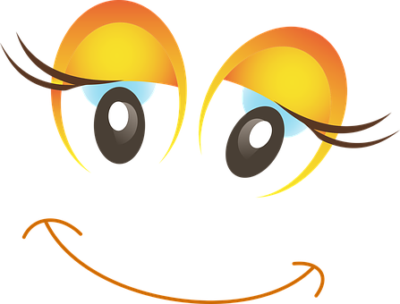 Happy Face Cartoon Eyesand Smile PNG