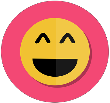 Happy Face Emoji Pink Background PNG