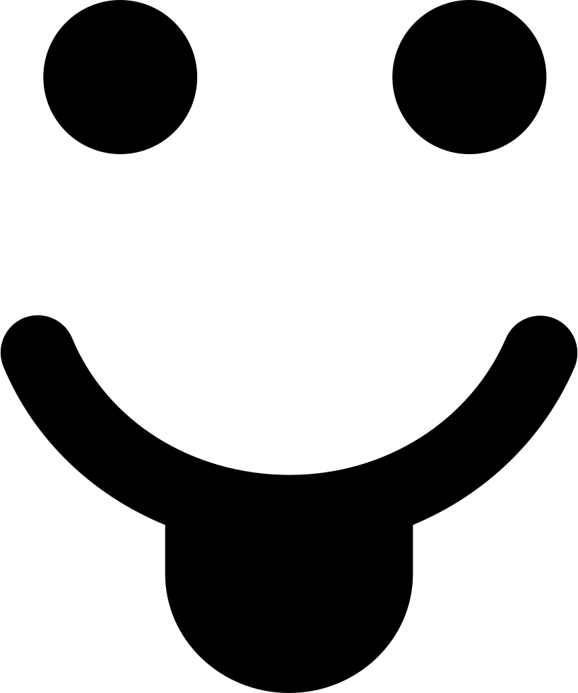 Happy Face Icon Simple Tongue Out PNG