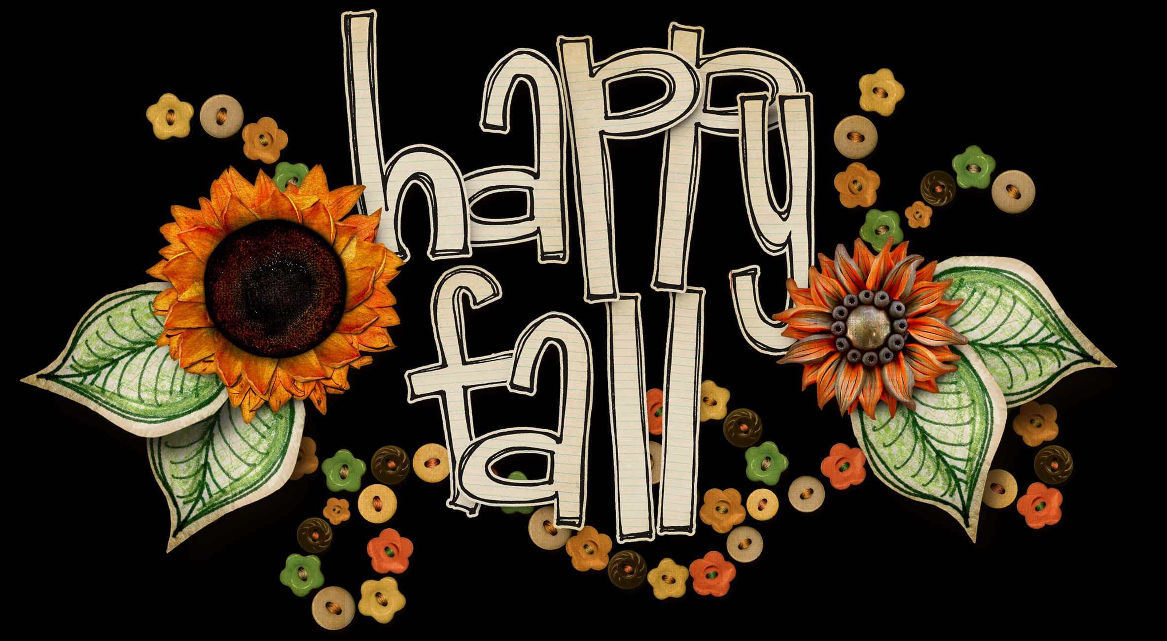 Happy Fall Greeting Design PNG