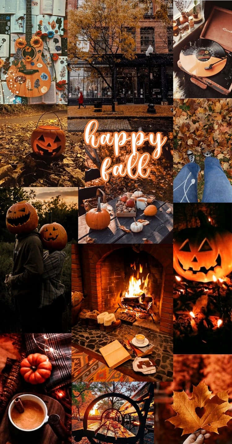 Happy Fall Halloween Collage Wallpaper