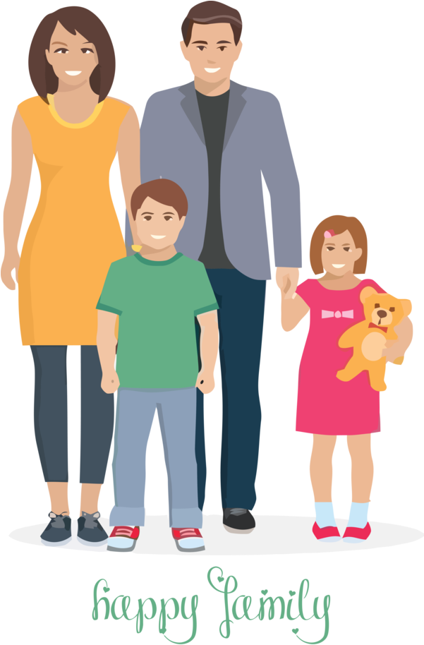 Happy Family Illustration PNG