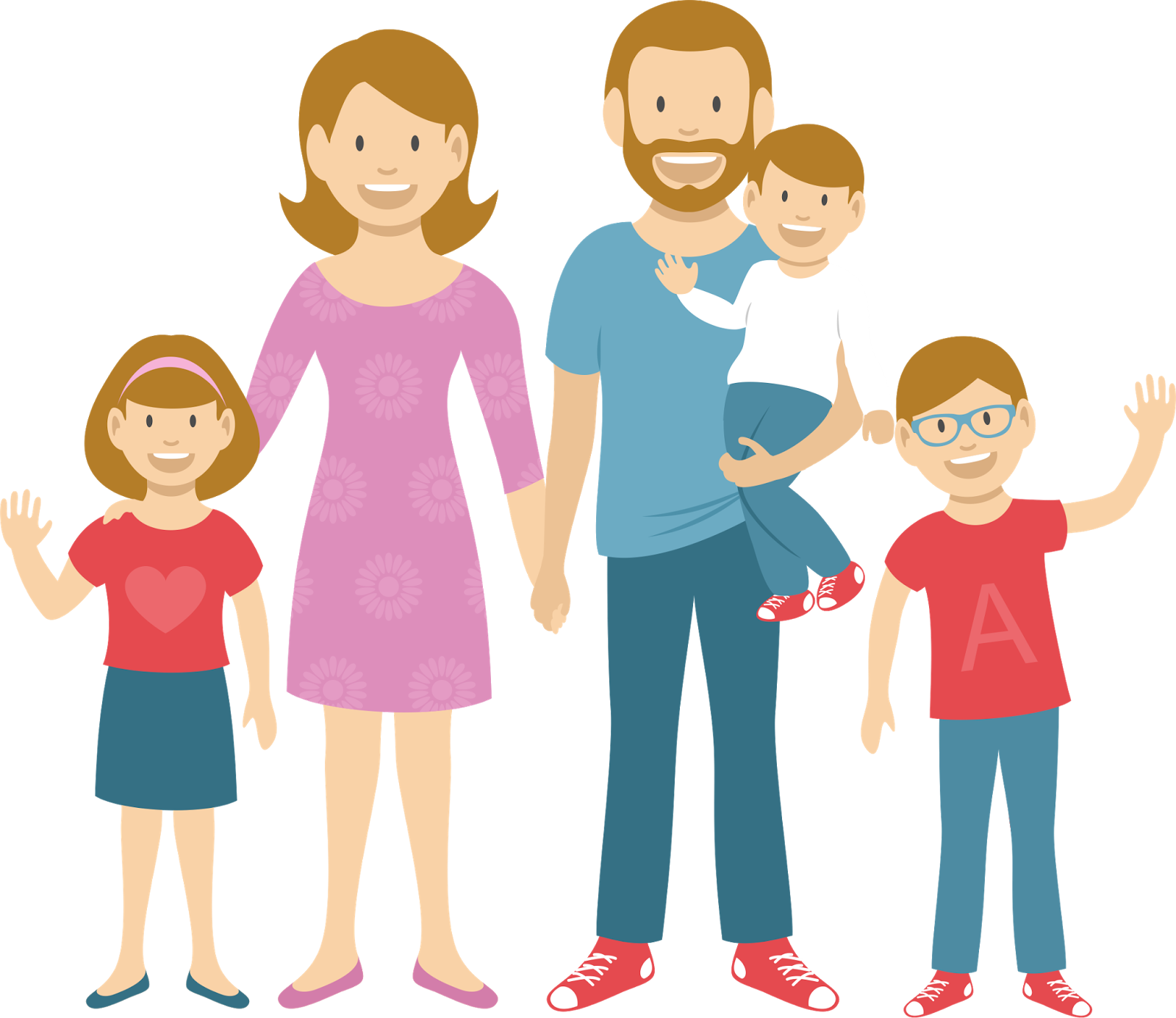 Happy Family Illustration PNG