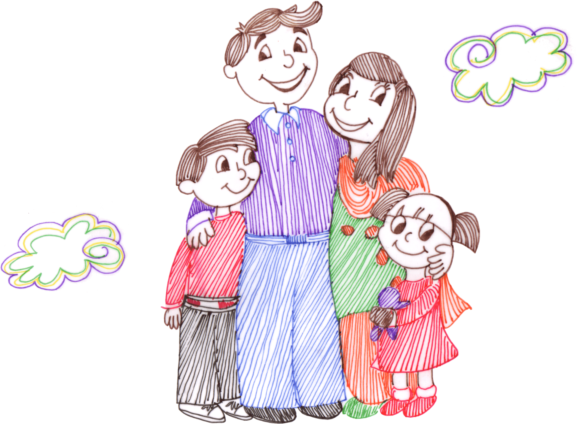 Happy Family Illustration PNG