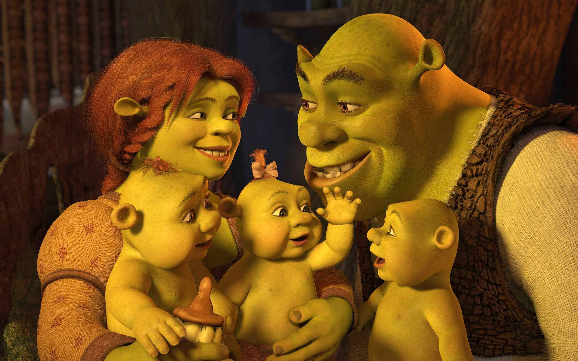 Happy Family Of Shrek For Pc Background