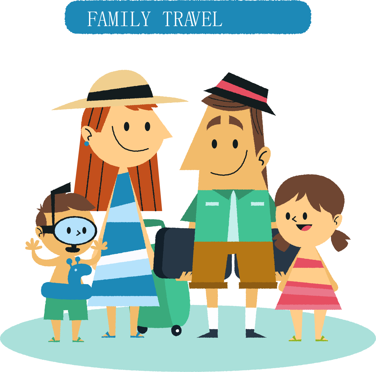 Happy Family Readyfor Vacation PNG