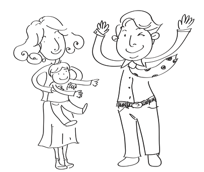 Happy Family Sketch PNG