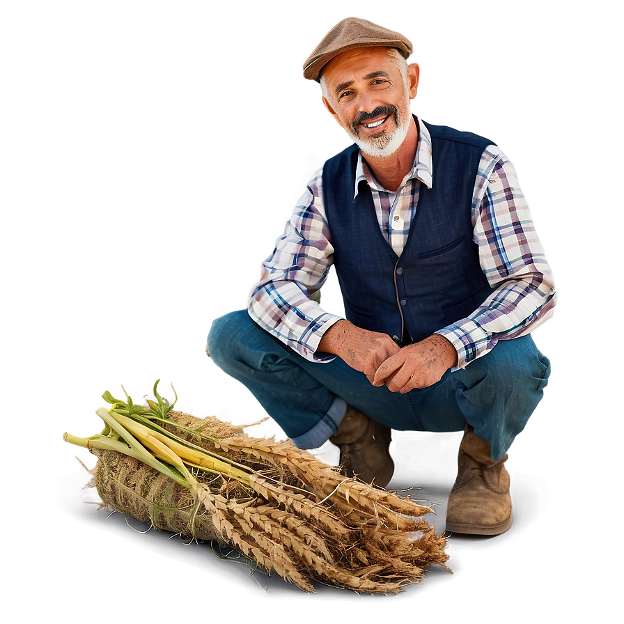 Happy Farmer Illustration Png 05242024 PNG