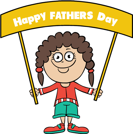 Happy Fathers Day Cartoon Banner PNG