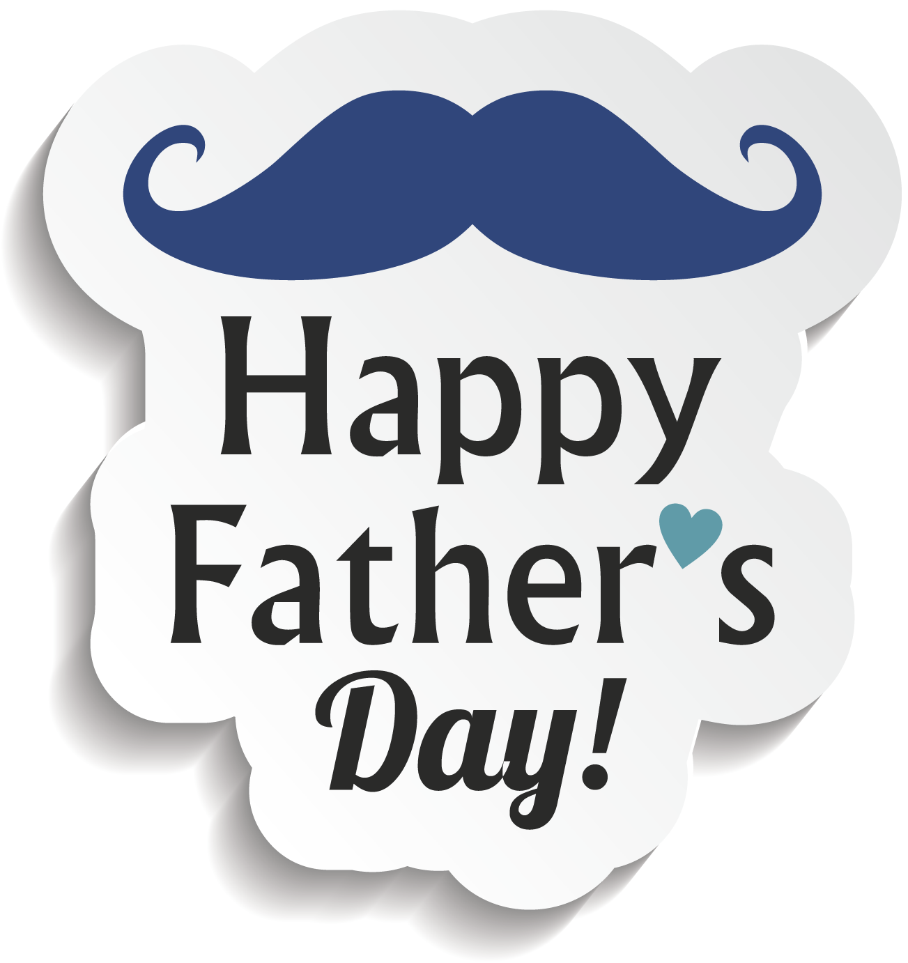 Happy Fathers Day Mustache Graphic PNG