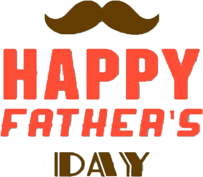 Happy Fathers Day Mustache Graphic PNG