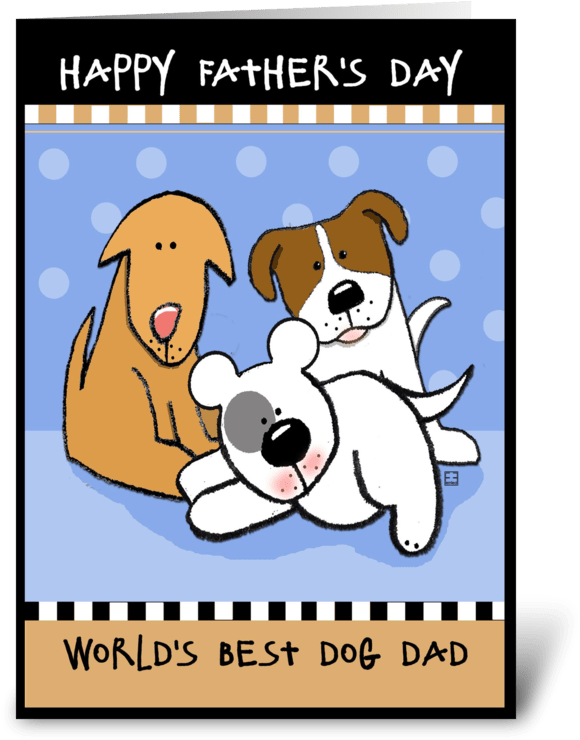 Happy Fathers Day Worlds Best Dog Dad Card PNG