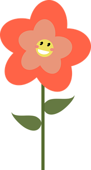 Happy Flower Cartoon PNG