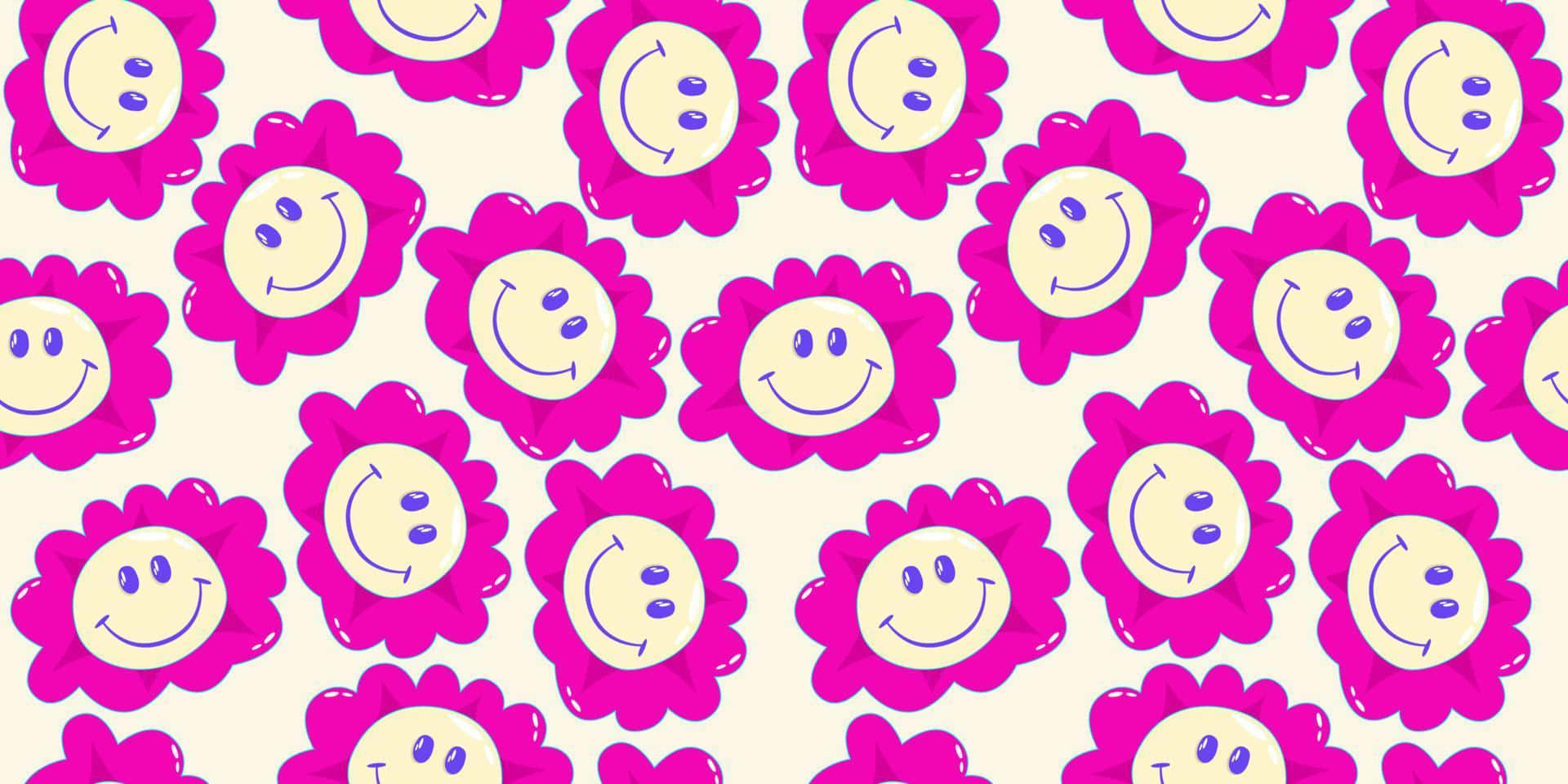 Happy Flower Pattern Background Wallpaper