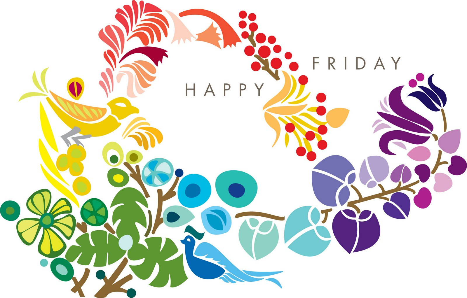 Happy Friday Floral Vector Art Wallpaper