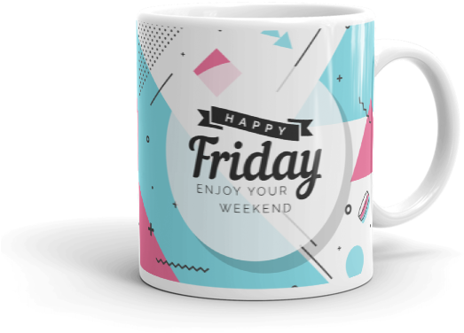 Happy Friday Mug Design PNG