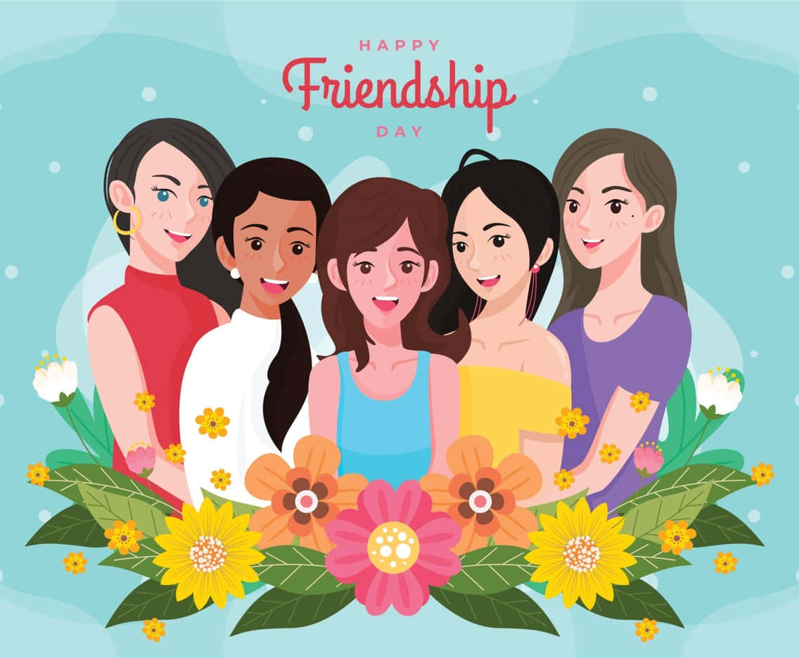 Happy Friendship Day Celebration Illustration Wallpaper