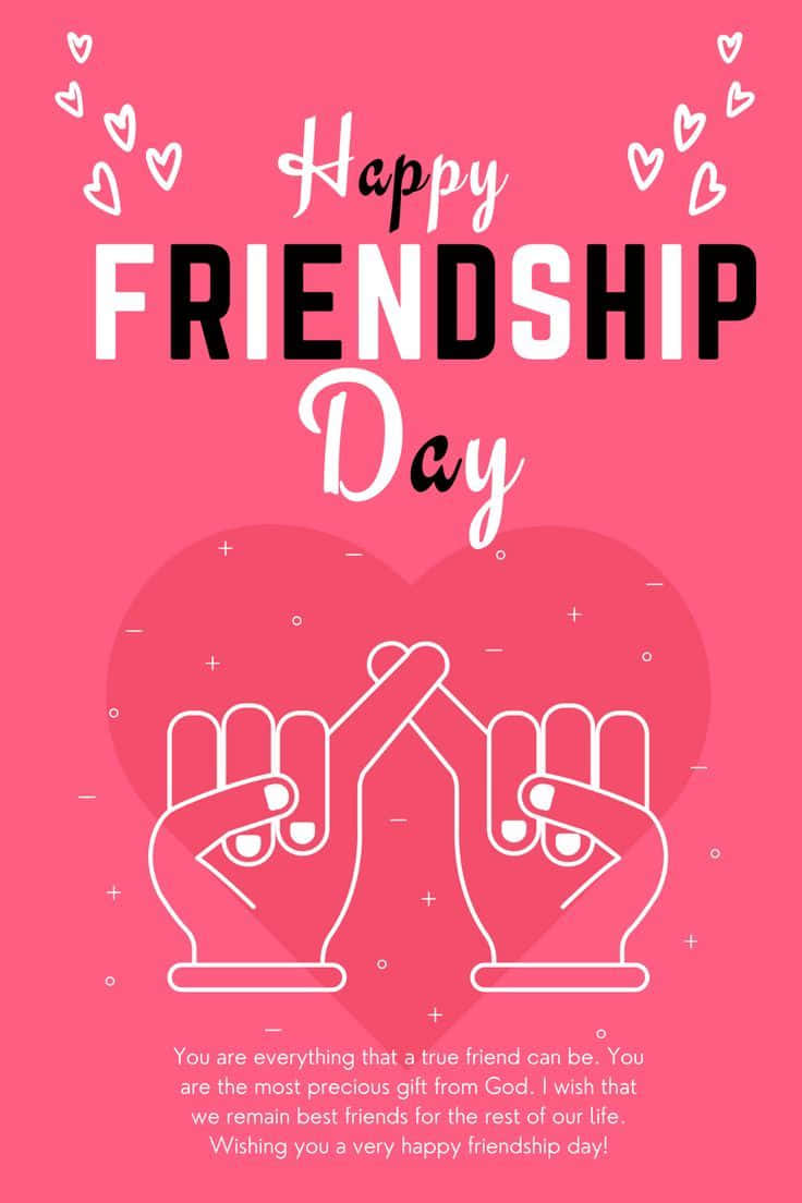 Happy Friendship Day Pink Poster Wallpaper